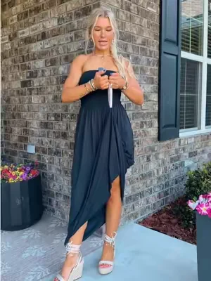 the perfect summer maxi dress 🌞🖤 #summerdress #maxidress #OOTD #cruiseoutfits #affordablefashion 