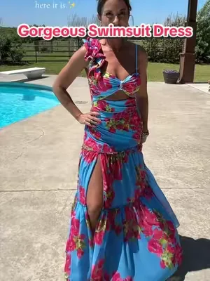 Obsessed with this swimsuit and skirt! 🩷🩵 #swimsuit #onepieceswimsuit #swimsuitcoverup #SummerVibes #tiktokshopcreatorpicks @Flaxmakerswim 