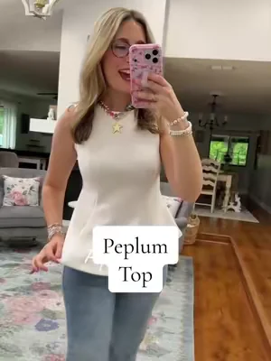 Adorable, comfortable, and flattering peplum tank top! I’m 5’7” 140 in a size small. Go true to size but if you’re in between sizes you can go down. @btfbm_us 