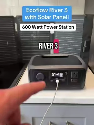 The ecoflow River 3 portable power station is 600 W power and is an uninterrupted power supply! This fits in a backpack and can be bundled with a solar panel. It’s perfect for satellite Internet camping or keeping CPAP machines running when the power goes out.  #ecoflowriver3 #portablepowerstation #offgridpower #bugoutbag #hurricanepreparedness @EF EcoFlow 