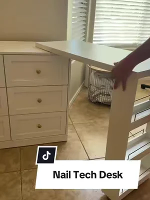 The perfect Nail Tech Desk #nailtech #nailtechlife #vanity 