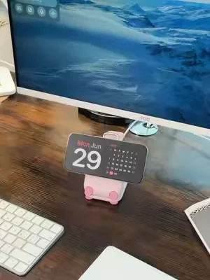 Love this💝. My tiny suitcase shaped 3-in-1 wireless charger. Just a simple yet stylish tech update that looks great on your desk. 🔋🙈🙈#wirelesscharger #magsafe #watchcharger #techtok #girlythings 
