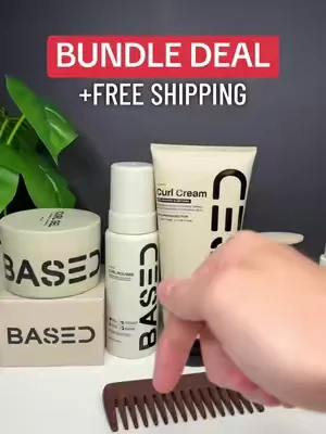All the curly hair products bundled #basedbodyworks #curlyhair #menshair 