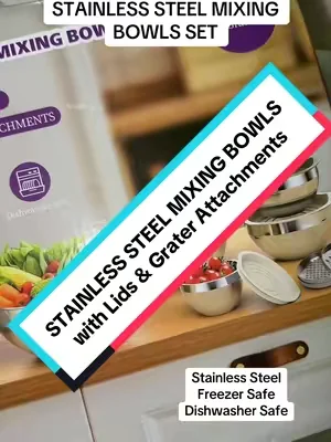 Mixing Bowl Set, 6 PCS Stainless Steel Mixing Bowls with 3 Grinder Attachments, Large Capacity Mixing Bowl Kitchen Food Organizer Nesting Mixing Bowls Tableware Durable Multifunction #mixingbowls #mixingbowlset #stainlesssteelbowl #tiktokshopcreatorpicks #kitchentools 
