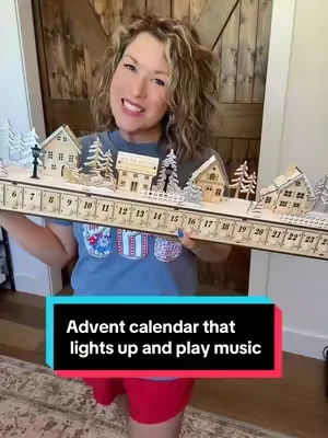Adorable advent calendar that lights up and plays music! #adventcalendar #dealsforyoudays #christmasinjuly #qvc #christmasdecor   @QVC, Inc 