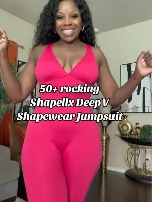 50+ rocking this Deep V Shapewear Tummy Control Jumpsuit. 10/10 Several Colors. @SHAPELLX #shapewearjumpsuit #DealsForYouDays #SummerWins #tiktokshopcreatorpicks #tiktokshopsummerturnup 