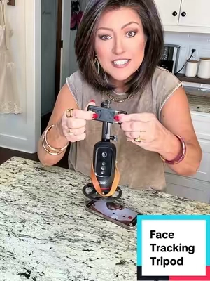 Whether you want to talk on the phone hands free or make content this face tracking tripod is great for either. #tripodstand #tripod #phoneholder 