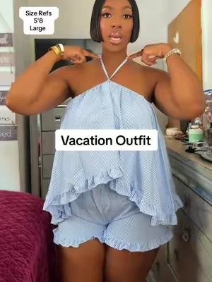 Vacation Outfit @Celdra  Sunglasses linked in video... #summerfinds #matchingset #twopieceset #vacationoutfit #haltertop 