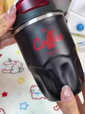 Portable Coffee Mug with Lid & Handle, Stainless Steel Insulated Water Bottle for Home Office Outdoor Camping, Travel Coffee Cups#mugs #insulatedwaterbottle #glasscoffeecup #leakproofcups #totebagwithcupholder #globalpickse 