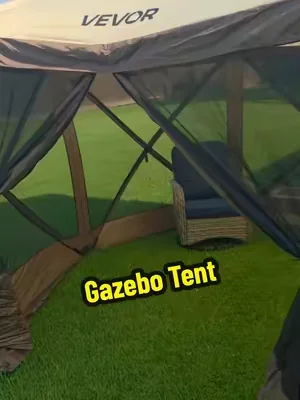 VEVOR Camping Gazebo Screen Ternt, 12*12ft, 6 Sided Pop-up Canopy Shelter Tent with Mesh Windows, Portable Carry Bag, Stakes, Large Shade Tents for Outdoor Camping, Lawn and Backyard, Brown/Beige @VEVOR Outdoor Store #tiktokshopcreatorpicks #Summervibes #DealsForYouDays #summerwins #tiktokshopdealsforyoudays 