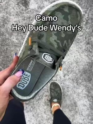 Hey Dude camo Wendy’s 🖤🤎 #heydude #heydudewendys #heydudecamo #heydudesummer #tiktokshopcreatorpicks @HeyDude 