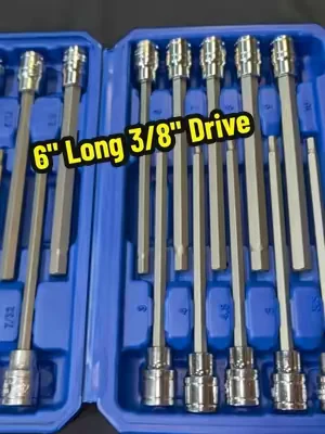 CASOMAN 18 Pieces 3/8 Inch Drive Long Hex Bit Socket Set.1/8 Inch to 3/8 Inch, 3mm to 10mm, SAE&Metric, Extra Long Allen Hex Bit Socket Set, CR-V and $2 Steel . DEALS FOR YOU DAY @CASOMAN TOOLS #tiktokshopdealsforyoudays #summerwins #DealsForYouDays #Summervibes #casomantools 