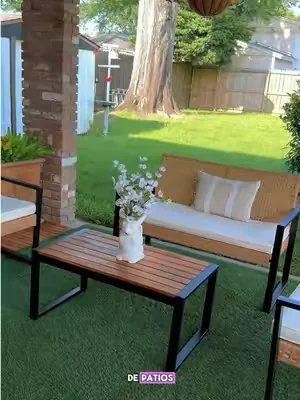 Hermoso set de patio rattan combinación con metal#patioset #outdoorchair #tiktokshopcreatorpick #dealsforyoudays #summerwins  @PHIVILLA Home 