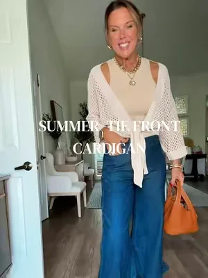 This lightweight knit cardigan is the easiest way to elevate a tank and jeans. It’s breathable enough for summer but perfect for layering into fall. Wearing a small, 5’5”, 138 lbs. #styleover40 #cardigan #summerwins 