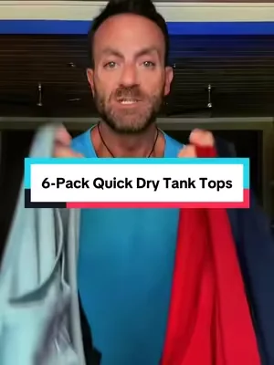 These 6-pack men’s quick dry tank tops are lightweight, breathable fabric that wicks away sweat and dries fast.. helping you stay cooler and more comfortable through every workout. They’re great for the gym, outdoor training, yard work, or everyday summer wear. The athletic fit looks clean, feels comfortable, and six tanks in one pack is an incredible value. #tanktop #workouttank #mensstyle #SummerVibes #DealsForYouDays 