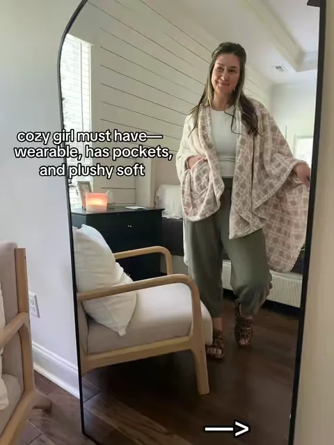 We have three of these now 🫣 we love to cozy up on the couch or chair with these wearable blankets. They’re SO soft even after many washes.  #blanket #wearableblanket 