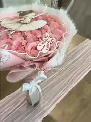 pink table runners - pack of 10 🎀 #tablerunner #homedecor #Home #tiktokshop #partyessentials 