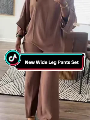 This two-piece wide leg pants set is everything: loose fit, lightweight, flattering, and the kind of outfit that makes you look effortlessly put together. Perfect for travel days, errands, brunch, or when you want to be comfy without sacrificing style. I’m wearing a size large. Run, don’t walk, because this one is definitely getting added to my repeat outfit rotation. 🛒🤎 #tiktokshopcreatorpicks #dealsforyoudays #widelegpants #stretchy #summeroutfits 