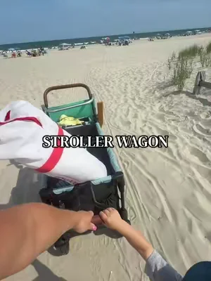 This two-seater stroller wagon has been my saving grace for beach days! I fit our towels, cooler, beach toys, chairs, snacks, and still had room for my little guy to ride comfortably. 🙌 #BeachMom #BeachEssentials #StrollerWagon #MomMustHaves #BeachHack   