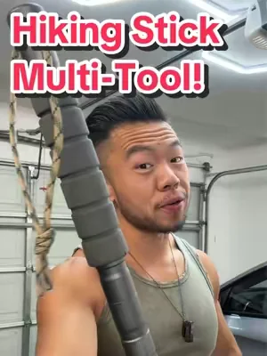 These Hiking Stick Multi-Tools have everything you need for an Outdoor Adventure! #outdoorgear #Hiking #campinggear #fishing #giftsforhim 