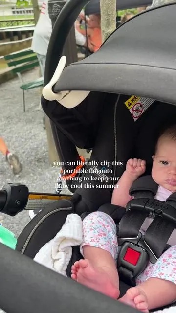 safe to say I have not left the house without this fan this summer. Gives me such a piece of mind knowing my baby will be cool in any situation. Portable, silent, bladeless, and has 3 speeds! I clip this onto anything to keep her cool. Car seat, stroller, wrap, carrier, literally anything 🙌🏼 #summer #newbornessentials #newborn 