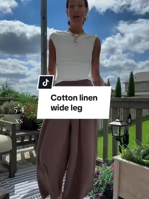 Cotton linen wide leg 
