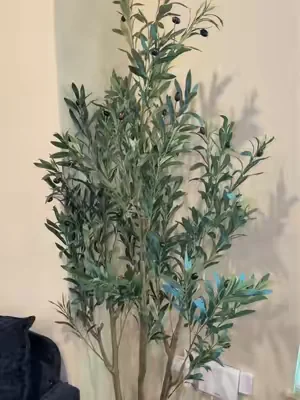 Really good fake olive tree is a must have in any living room #olivetree #olivetreedecor #homedecor 