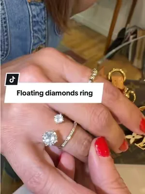 Replying to @Sarah Floating diamonds give the perfect look with this gorgeous piece!! ##floatingdiamondring##giftsforher##moissanitering##tiktokshopcreatorpicks##dealsforyoudays