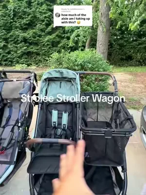 Replying to @cuteNuseless lightweight stroller wagon that doubles as a shopping cart for moms on the go. easy fold, 22 lbs, holds the kid and the haul. @Strolee #strollerwagon #babystroller #toddlermom #momhacks #babygear 