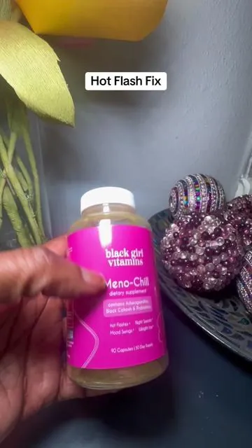 Hot flashes, mood swings, and restless nights? MenoChill by Black Girl Vitamins is made to help support you through menopause and perimenopause.  #creatorsearchinsights #menochill #hotflashes #menopausesupport #menopauserelief 
