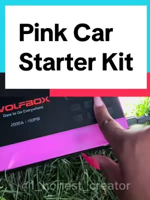 Ladies never leave home without this car jump starter kit #carstarterkit #pinkcarstarterkit #PortableCarJumpStarter #CarJumper #JumperCables   