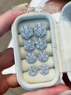 Moissanite Flower Cluster Earrings.They have the prettiest shimmer to them✨💎#summerwins #tiktokshopdealsforyoudays #dealsforyoudays #earrings #moissaniteearrings #2026 #delzzad #waterproofjewelry #jewelry #giftideas #viral #delzzadjewelry #nontarnishjewelry #beautiful #luxury #affordable #diamond #diamondtester #silver #silverjewelry #s925 #s925silver #flowers