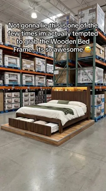 Wooden Bed Frame #tiktokshopcreatorpicks #SummerWins #DealsForYouDays 