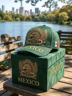 Mexico Baseball Cap with Golden #hat #baseballcap #mexico🇲🇽 