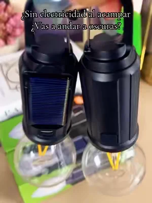 Linterna solar de camping carga de día ilumina de noche ideal para exteriores 💡#TikTokMadeMeBuylt#FYP #LinternaSolar #ForYou #Viral 