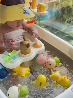 1 really want to recommend this bathing toy to you. There are children at home. Children don't like to take a bath. They cry when they take a bath. Be sure to look at this children's bathing toy, so that the baby likes to take a bath. It doesn't cry or make a fuss when taking a bath. And it's super safe. You don't need to plug it in or charge. The most important thing is that the price is really great and cost-effective now! T#funs #familytime #tiktokshop #toy#SummerVibes