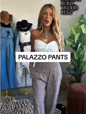 The pants that make every outfit look instantly more fun. Gingham is always a good idea 😍 @anrabess_us #dealsforyoudays #gingham #palazzopants #summerstyle 