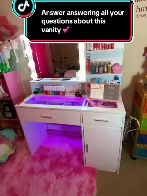 Answering all your questions about this vanity 💕 @@CollaredEagle##collaredeagle##vanity##vanitymirror##vanitymirrorwithlights##girlroom