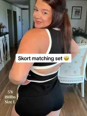 Such a cute sporty set! #matchingset #twopieceset #sportyoutfits #skort #athleticwear 