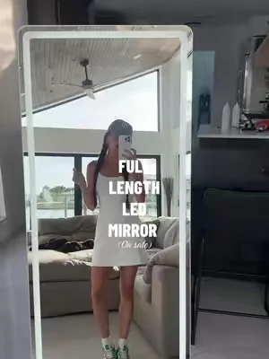 Best full length body mirror I’ve purchased I’m obsessed with it 🙌🏻#fulllengthmirror #lightingmirror #tiktokshopfinds 