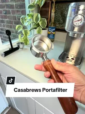 For everyone building their dream espresso setup… this wooden-handled portafilter is such a nice upgrade. It gives your coffee station that premium café feel and looks so much nicer than the standard one. #HomeCoffee #EspressoBar #CoffeeSetup #CoffeeLover #tiktokshopfindsfyp 