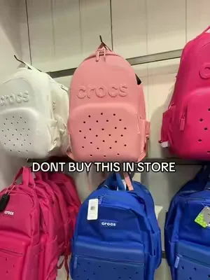 I genuinely wasn’t expecting to find this in a store… and I definitely wasn’t expecting to compare it afterward. 👀 If you’ve had your eye on this Crocs backpack, I’d check the cart before you buy it anywhere else. Plus, you can decorate it with Jibbitz and make it completely your own. 💙 #Crocs #CrocsBackpack #Jibbitz #BackToSchool #TikTokShopFinds 