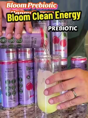 The Bloom sparkling, probiotic energy drinks use natural caffeine with mood boosting ingredients! These are probiotic fiber, Panax ginseng, l theanine and green tea!  a light and refreshing sugar-free energy drink that also has apple cider vinegar ##bloomsparklingenergy##cleanenergydrink##bloomsoda##prebioticsoda##dealsforyoudays@@Bloom Nutrition
