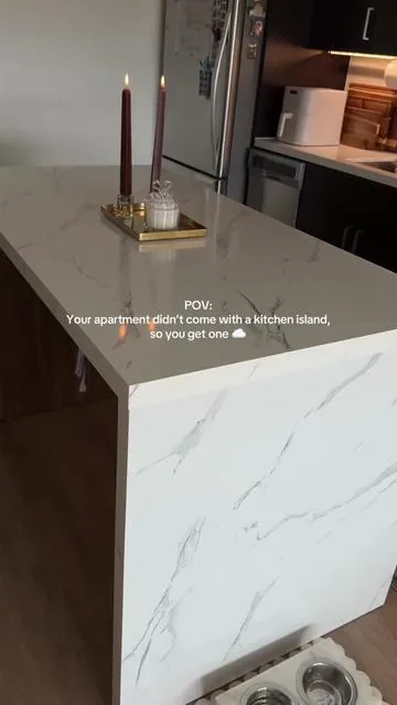 Best decision 🤍 #girlapartment #apartmenttour #kitchenisland #apartmentdecor 
