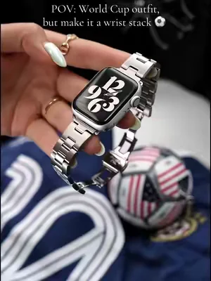 Perfect for watch parties, game days, and every soccer girlie outfit.#smartwatch#watchband#missair #iwatch#fyp  