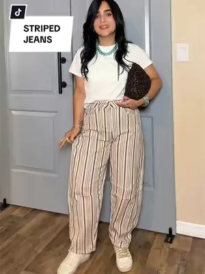 Striped Jeans #stripedjeans #petitejeans #dealsforyoudays 
