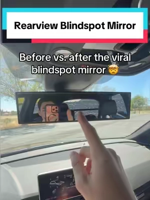 This blindspot removing mirror is a must have for every car! Drive safer by expanding how much you can see around you. No tools needed fits right over your current rear view mirror. Makes the perfect gift for grandparents and short people! #carproducts #caraccessories #blindspotmirror #carmusthaves #rearviewmirror 