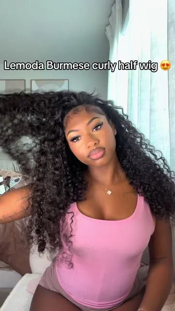 This is the absolute CUTEST WTF 😍😍😍 @Lemoda Hair Shop #lemodahair  #humanhairwig #halfwig #thejayladashae 