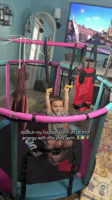 This all-in-one play gym keeps little ones entertained for hours with a trampoline, basketball hoop, gymnastics bar, swing, and more. It’s the perfect way to help kids burn energy, stay active, and have fun indoors or outdoors!    #DealsForYouDays     #ToddlerMom  #KidsPlayGym    #ActiveKids     #ToddlerMustHaves 