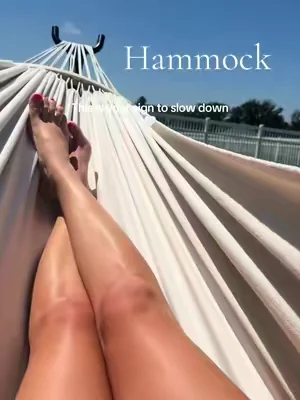 The easiest way to make your backyard feel like a vacation. ☀️🌿 Once you lay in it, you'll never want to leave. 🛒💚 #TikTokShop #SummerMustHave #BackyardGoals #Relaxation #outdoorliving 